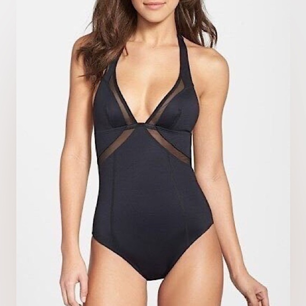 Vitamin A Black neolux scuba black once piece bathing suit